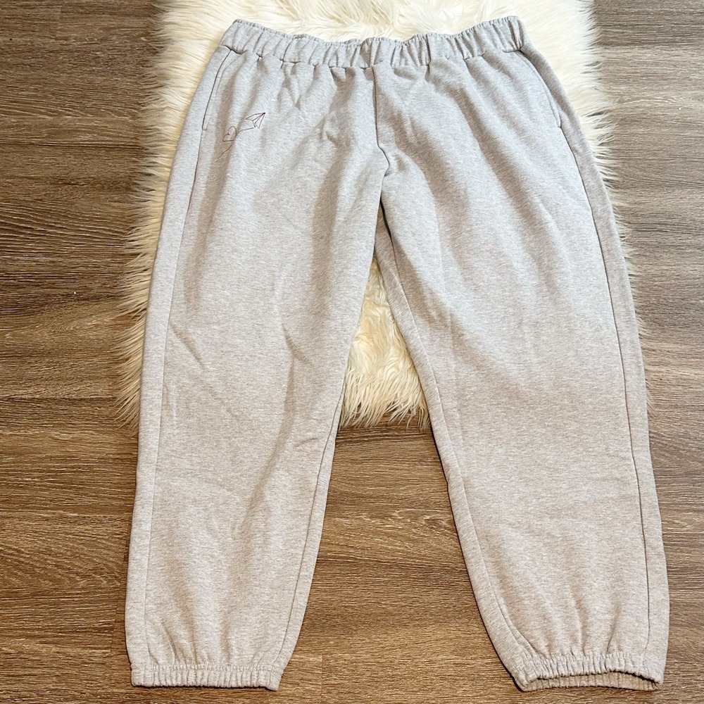 PACT Organic Womens Love By Airmail Cloud Brushed Fleece Sweatpant XL NWT Gray